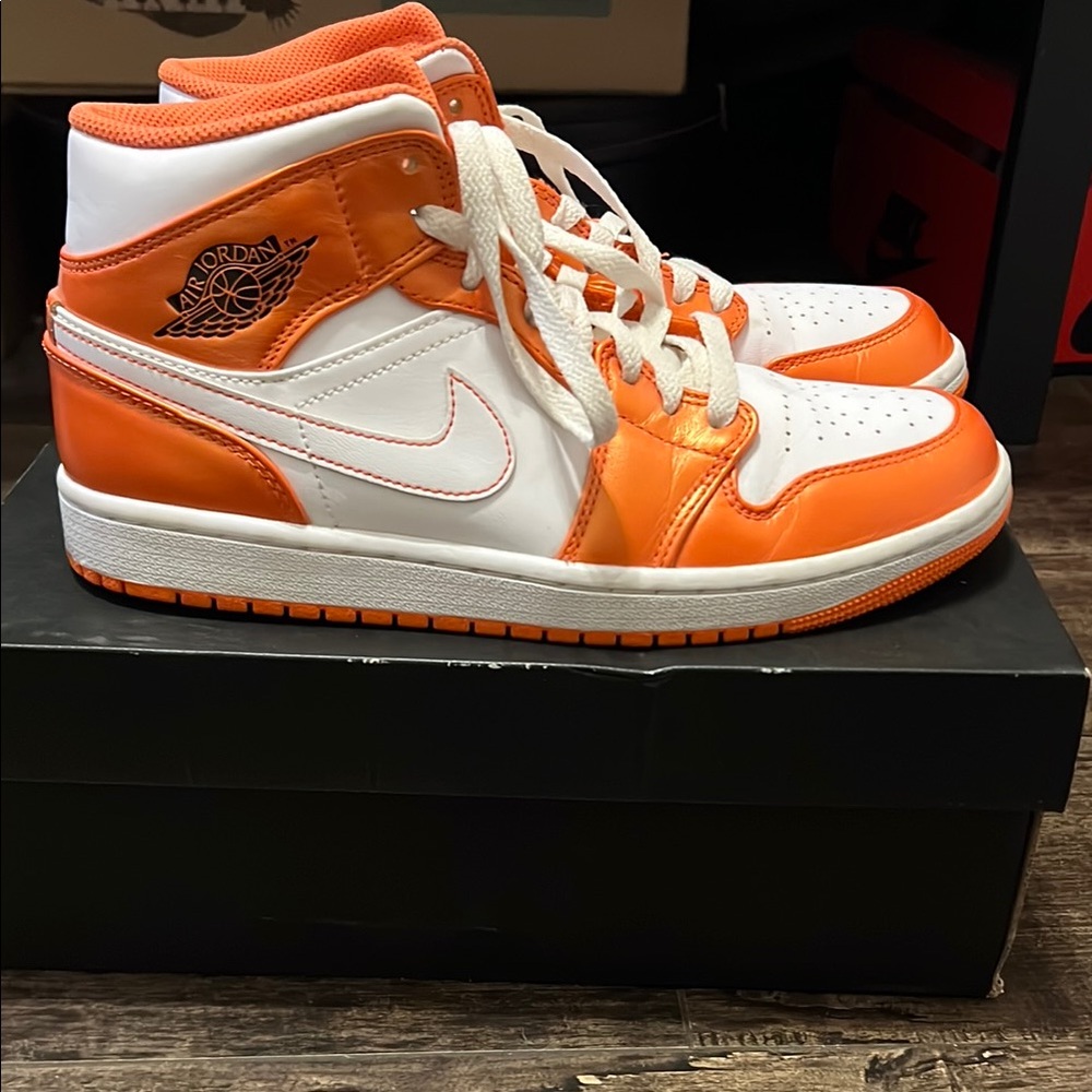 Nike Air Jordan High-Tops - Bold Orange and White